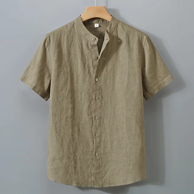 Heathered Linen-Blend Shirt