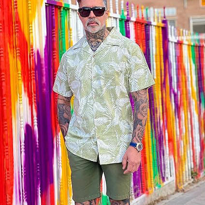 Linen Short Sleeve Floral Casual Shirts