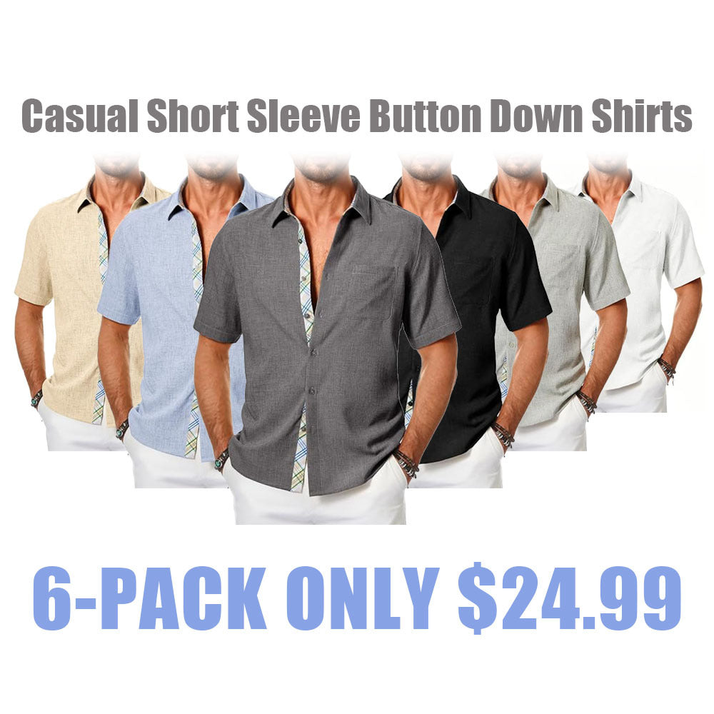 Casual Short Sleeve Men's Button Down Shirts