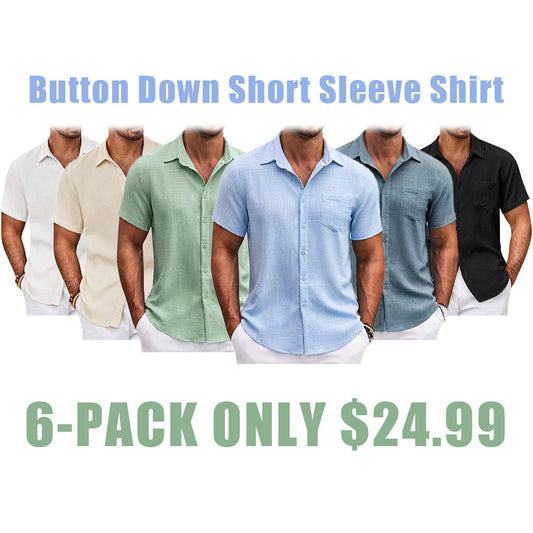 Casual Short Sleeve Men's Button Down Shirts