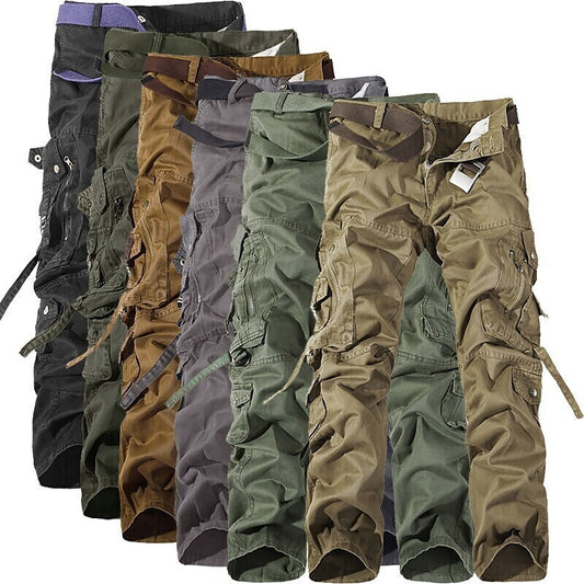 Men's Cargo Pants Hiking Pants Trousers Work Pants Military Outdoor Ripstop Breathable Zipper Pocket Multi Pockets Pants / Trousers Bottoms Dark Khaki Turk Green Cotton Hunting Fishing Climbing 28 29