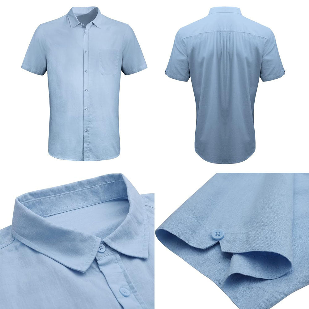 Men's Casual Summer Button Down Linen Shirts