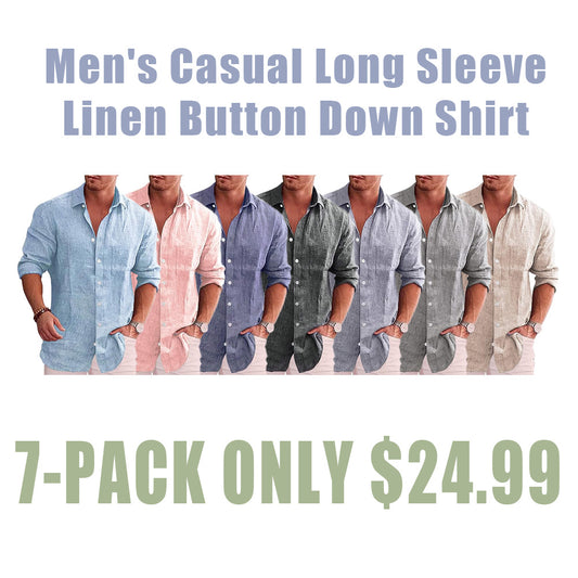 Men's Casual Linen Button Down Shirt