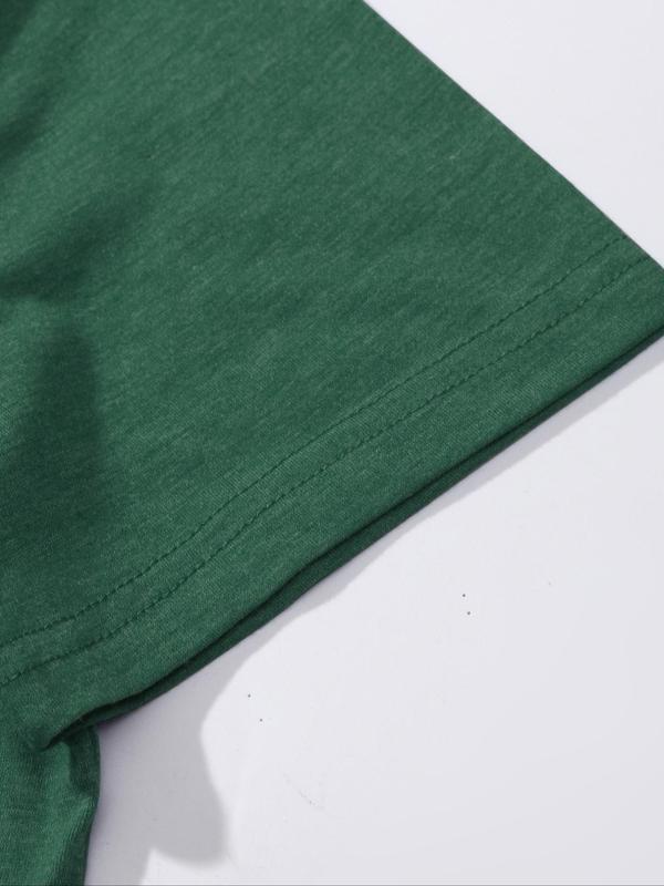 5 Colors Solid Short Sleeve V Neck Tee