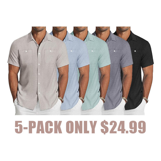 Linen Short Sleeve Casual Shirts