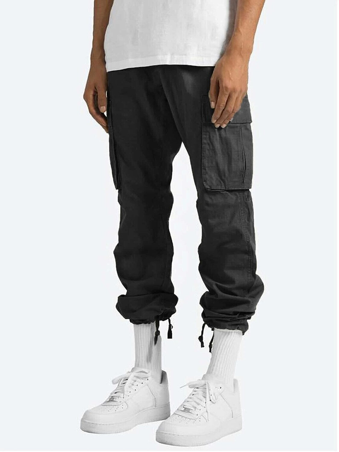 Men's Cargo Pants Work Pants Military Winter Outdoor Ripstop Breathable Quick Dry Multi Pockets Bottoms Black Green Camping / Hiking Running Camping / Hiking / Caving S M L XL XXL