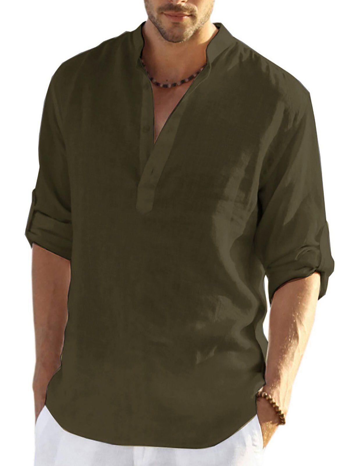 6-Pack Men's Long Sleeve Cotton Linen Shirt💖Buy two packs for free shipping💖