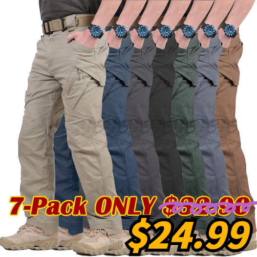 7-packs  Men's Assault Tactical Pants Lightweight Cotton Outdoor Military Combat Cargo Trousers