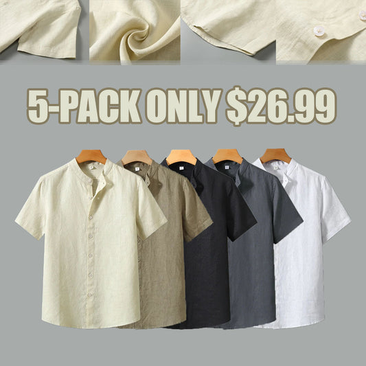 Heathered Linen-Blend Shirt