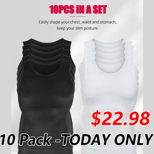 Men Compression Shirt Shapewear Slimming Body Shaper Vest Undershirt Tummy Control Tank Top