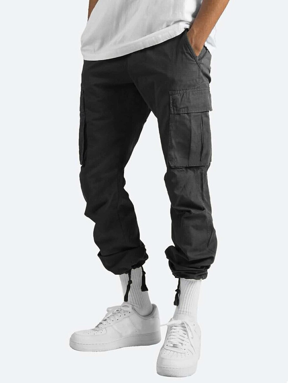 Men's Cargo Pants Work Pants Military Winter Outdoor Ripstop Breathable Quick Dry Multi Pockets Bottoms Black Green Camping / Hiking Running Camping / Hiking / Caving S M L XL XXL