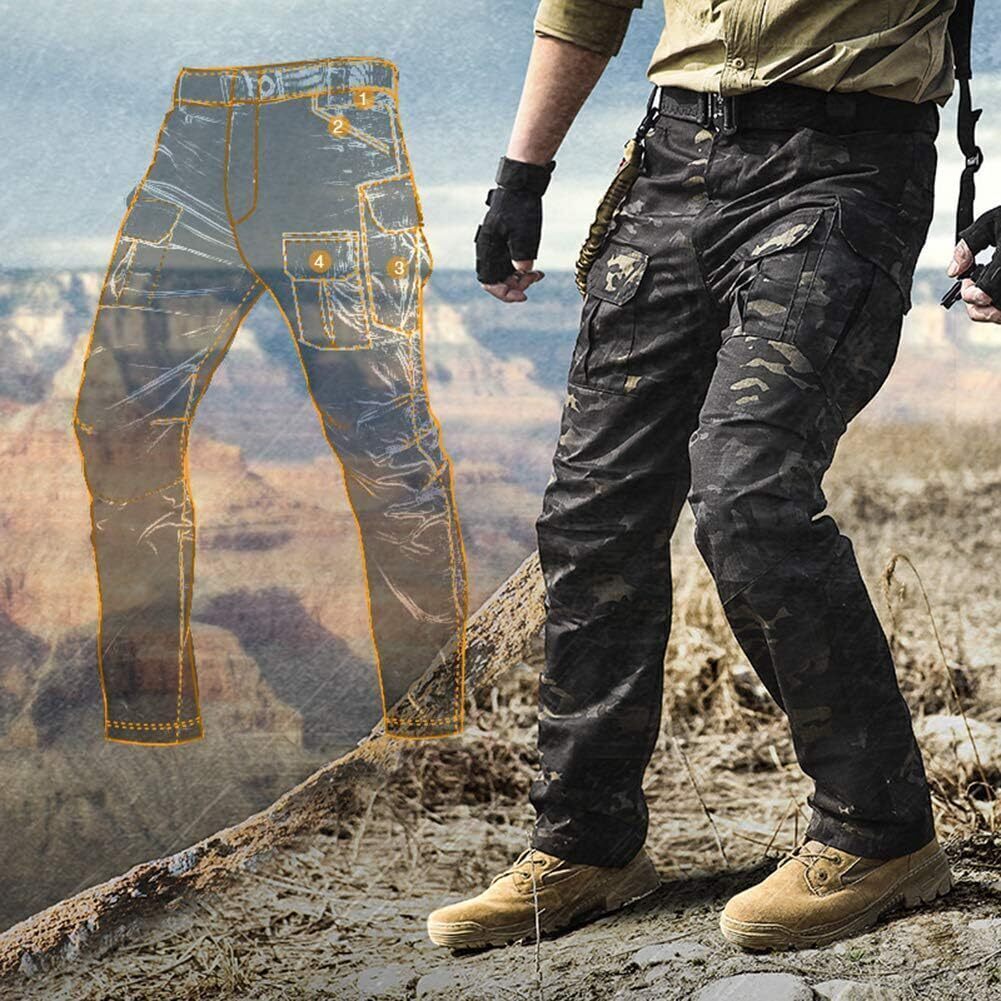 (7 Pants)  Men's Outdoor Tactical Pants Rip Stop Lightweight Waterproof Military Combat