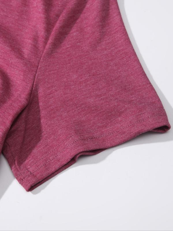 5 Colors Solid Short Sleeve V Neck Tee